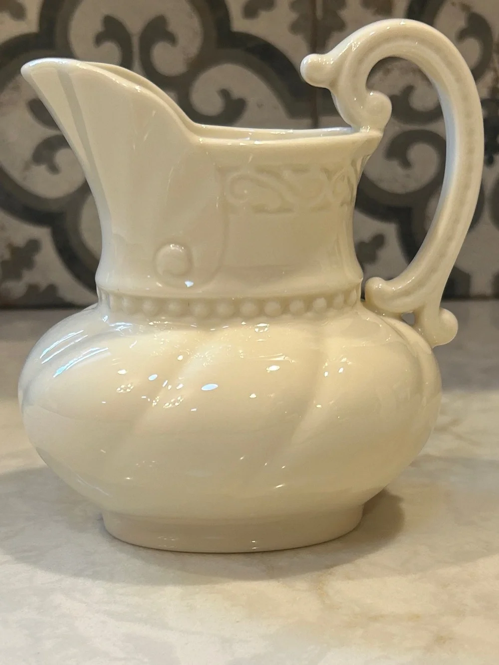VINTAGE LENOX CHINA USA 16 OZ PITCHER - GREEN BACK STAMP